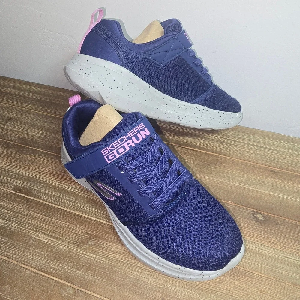 Skechers GOrun Fast Earthy Gal Navy Pink Kids Sneakers 302491L Size 3.5